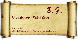 Blauhorn Fabiána névjegykártya
